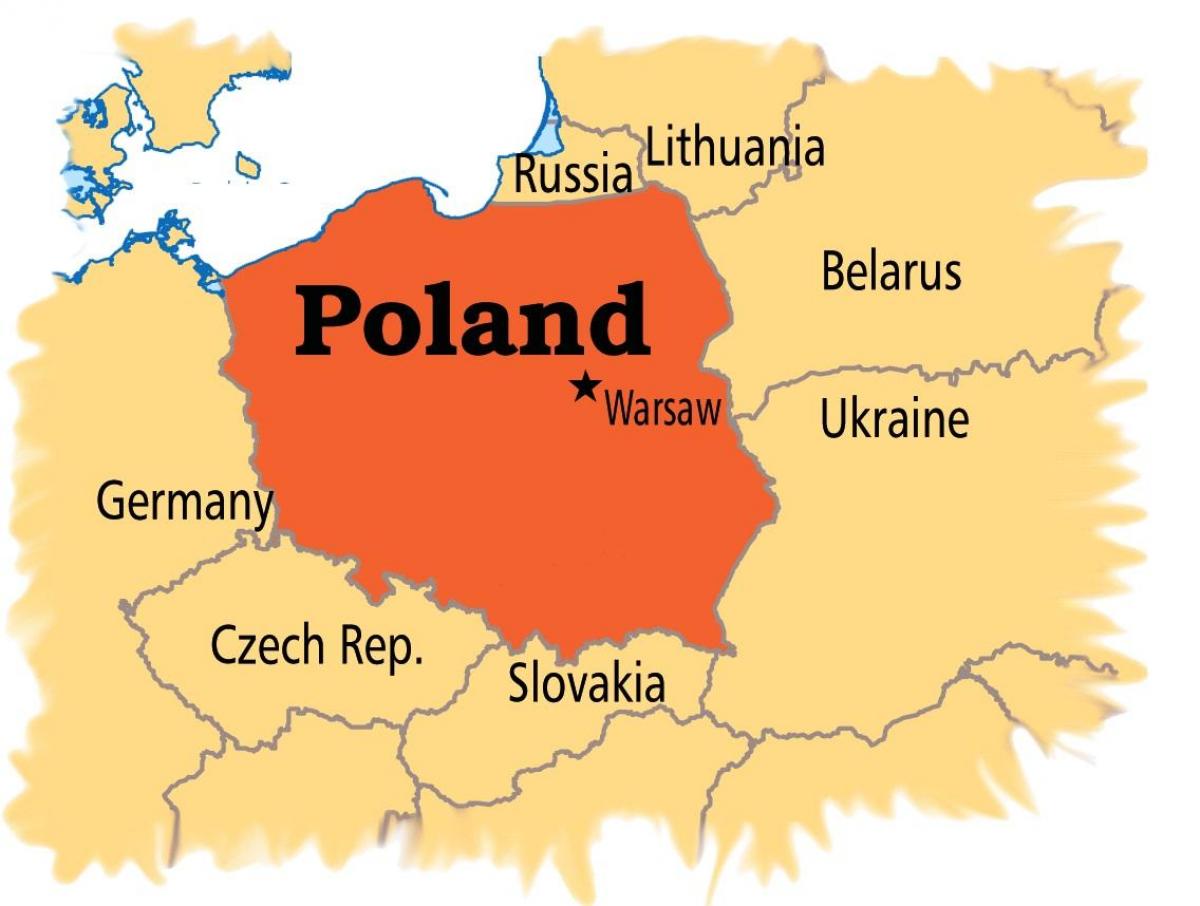Mapa Varšava evropě