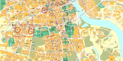 Ulice mapa z Varšava centrum města