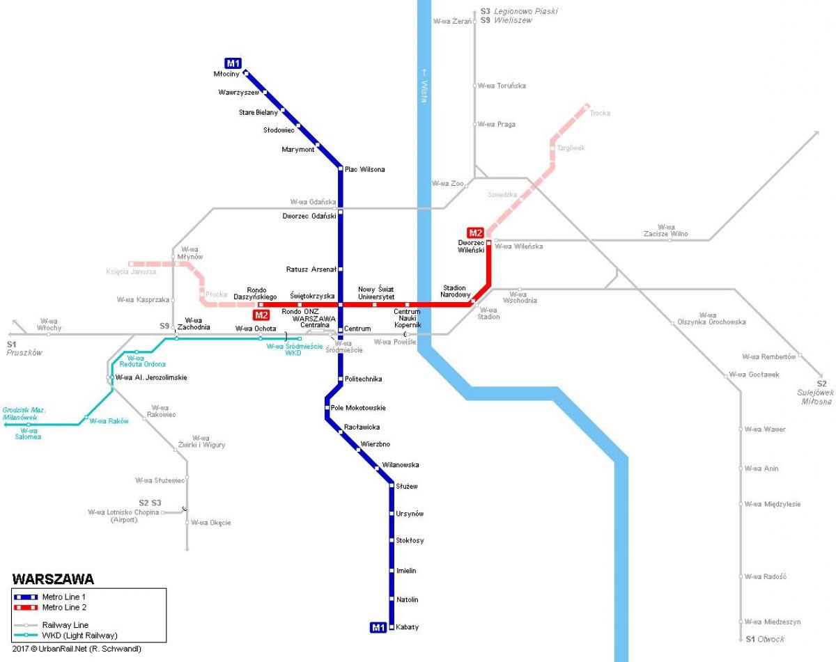 mapa metro Varšava polsko