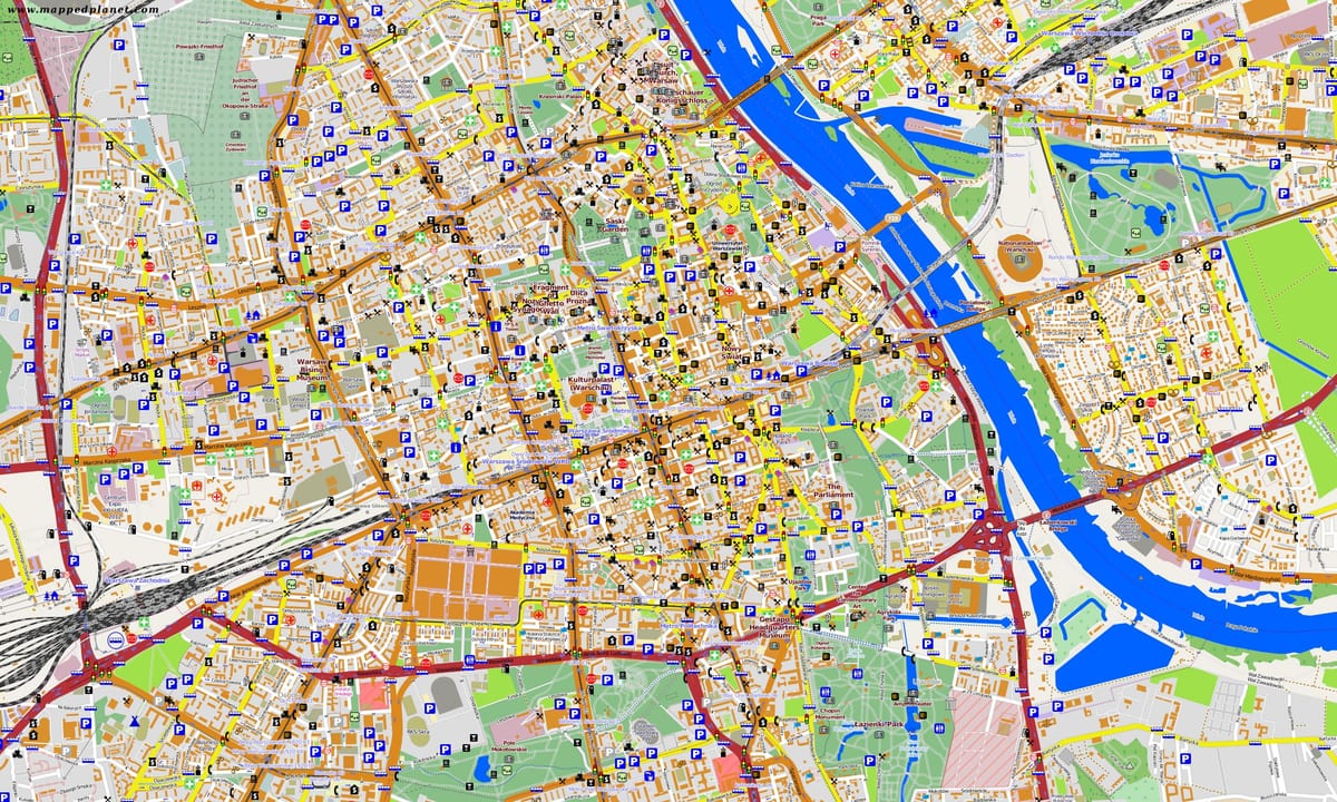 Mapa Varšava offline 