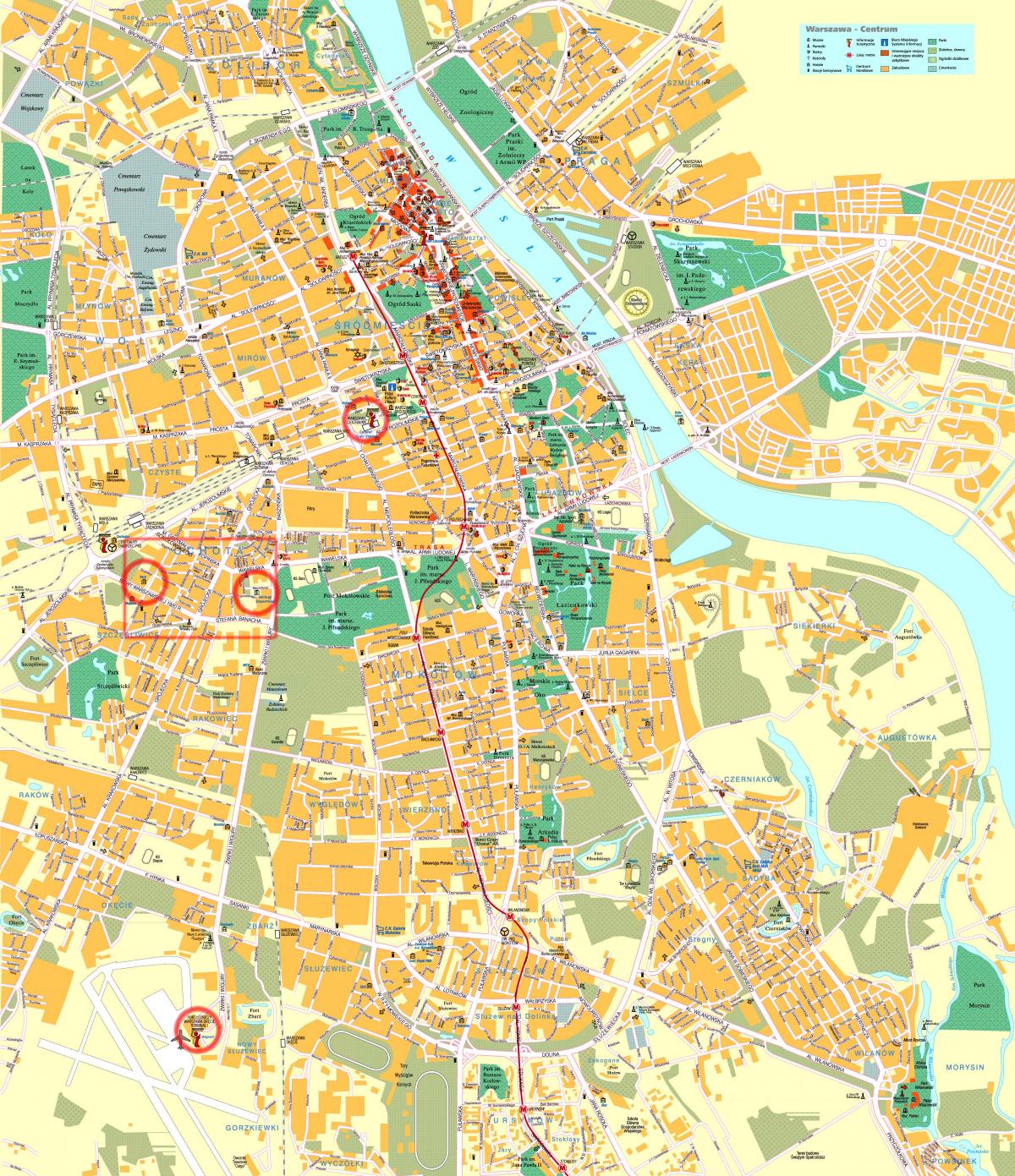 ulice mapa z Varšava centrum města