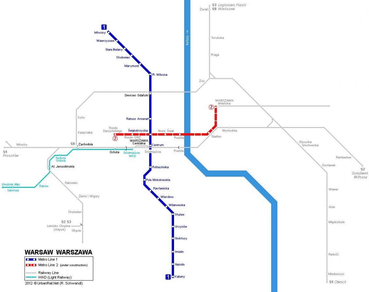 mapa metro ve Varšavě
