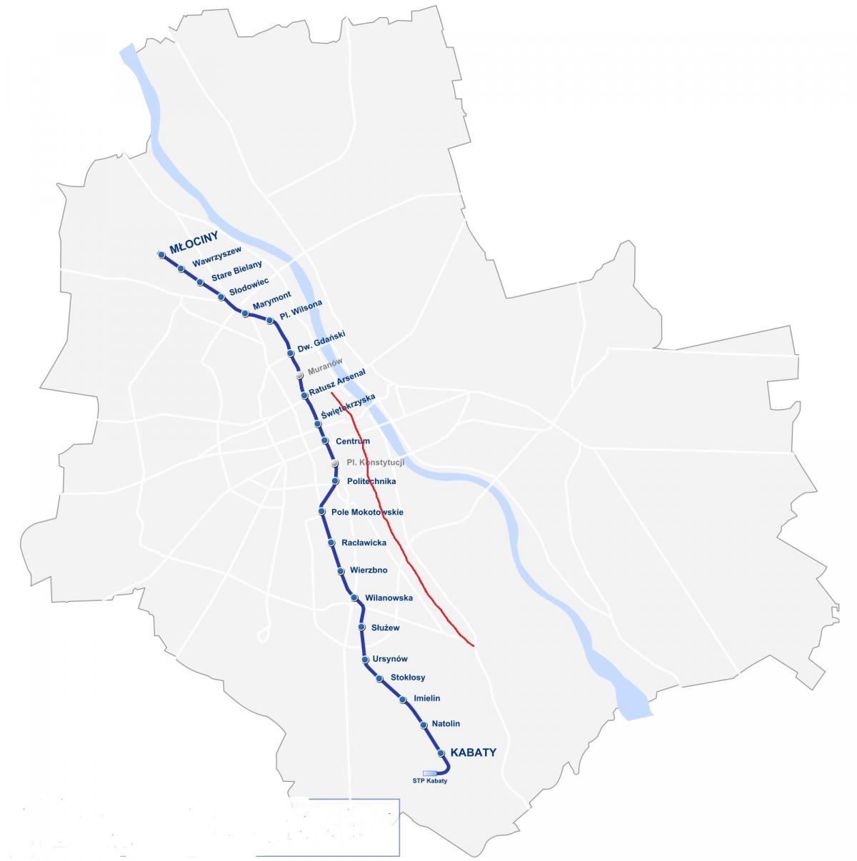 Mapa Varšavské královské cesty 