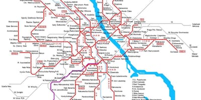 Varšava vlak mapě